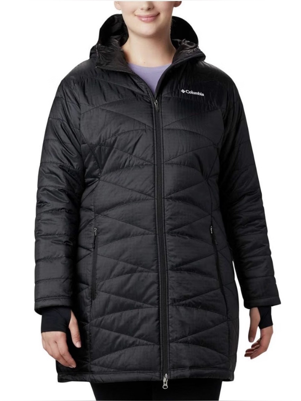 Columbia Mighty Lite Hooded Jacket/Parka Black 2X $25 GUC